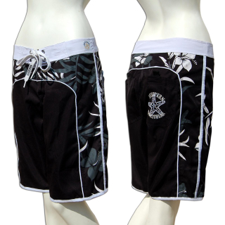 SEESTERN Damen Microstrech Boardshorts Surfshorts Boardshort Badehorts XS-4XL /2123 Schwarz 4XL