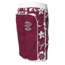 SEESTERN Damen Boardshorts Surfshorts Boardshort Surf Shorts Badehorts XS-4XL /2125 Bordeaux Hibiscus 3XL