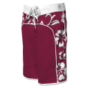 SEESTERN Damen Boardshorts Surfshorts Boardshort Surf Shorts Badehorts XS-4XL /2125 Bordeaux Hibiscus 3XL