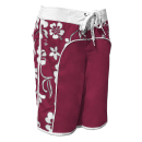 SEESTERN Damen Boardshorts Surfshorts Boardshort Surf Shorts Badehorts XS-4XL /2125 Bordeaux Hibiscus 3XL