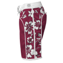 SEESTERN Damen Boardshorts Surfshorts Boardshort Surf Shorts Badehorts XS-4XL /2125 Bordeaux Hibiscus 3XL