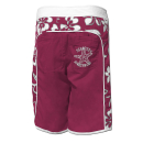 SEESTERN Damen Boardshorts Surfshorts Boardshort Surf Shorts Badehorts XS-4XL /2125 Bordeaux Hibiscus 3XL
