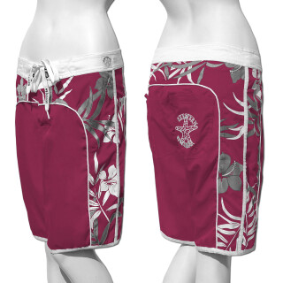 SEESTERN Damen Boardshorts Surfshorts Boardshort Surf Shorts Badehorts XS-4XL /2125 Bordeaux Bambus 2XL