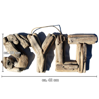 SEESTERN Treibholz Deko m. SYLT Motiv Wanddeko Driftwood Surfing Schild Holzdeko /2344