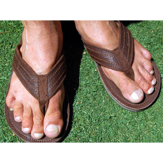 SEESTERN Herren Leder Zehentrenner Zehensandale Zehensteg Sandalen Gr.40-50 /2364.dbw