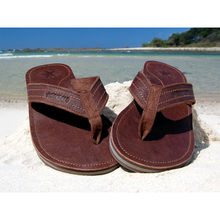SEESTERN Herren Leder Zehentrenner Zehensandale Zehensteg Sandalen Gr.40-50 /2364.dbw