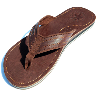 SEESTERN Herren Leder Zehentrenner Zehensandale Zehensteg Sandalen Gr.40-50 /2364.dbw Braun EUR 40