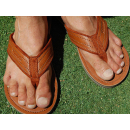 SEESTERN Herren Leder Zehentrenner Zehensandale Zehensteg Sandalen Gr.40-50 /2364.bw Braun EUR 48