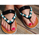 SEESTERN Mädchen Jugendliche Leder Zehentrenner Zehensandale Sandalen Gr.36-41 /2302 Schwarz EUR 36