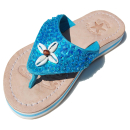 SEESTERN Damen Leder Zehentrenner Zehensandale Zehensteg Sandalen in Gr.36-41 /2125 Hellblau EUR 36