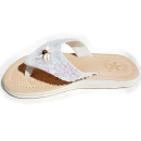 SEESTERN Damen Leder Zehentrenner Zehensandale Zehensteg Sandalen in Gr.36-41 /2125 Weiß EUR 37