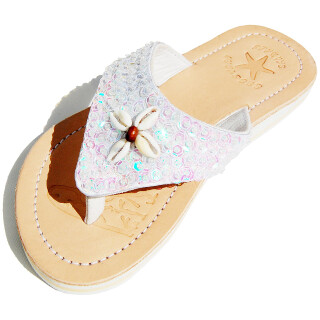 SEESTERN Damen Leder Zehentrenner Zehensandale Zehensteg Sandalen in Gr.36-41 /2125 Weiß EUR 38