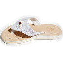 SEESTERN Damen Leder Zehentrenner Zehensandale Zehensteg Sandalen in Gr.36-41 /2125 Weiß EUR 41