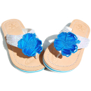 SEESTERN Damen Leder Zehentrenner Zehensandale Zehensteg Sandalen in Gr.36-41 /2123 Hellblau EUR 37