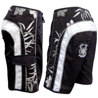 SEESTERN Herren Microstrech Boardshorts Surfshorts Boardshort Badehorts XS-3XL /2343 Schwarz 2XL