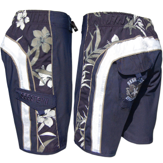 SEESTERN Herren Microstrech Boardshorts m.Gummizug hinten Surfshorts Boardshort Badehorts XS-3XL /2353 Blau XL