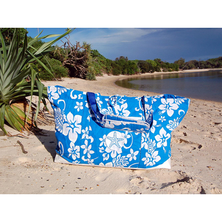 SEESTERN  große stabile Hibiscus Muster Strandtasche Beachbag Bade Trage Tasche /2300