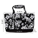 SEESTERN  große stabile Hibiscus Muster Strandtasche Beachbag Bade Trage Tasche /2300 Schwarz