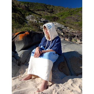 SEESTERN Surf Bade Poncho 100% Baumwolle Umkleide Frottee Strand Bademantel Umziehilfe UNISEX  für 160-180 cm Körpergröße