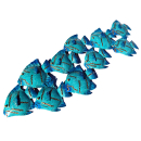 SEESTERN Fischschwarm Metall Wand Deko Verzierung Hänge Wand Dekoration 74cm /1805.tuerkis
