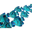 SEESTERN Fischschwarm Metall Wand Deko Verzierung Hänge Wand Dekoration 74cm /1805.tuerkis
