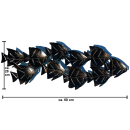 SEESTERN Fischschwarm Metall Wand Deko Verzierung Hänge Wand Dekoration 74cm /1805.tuerkis