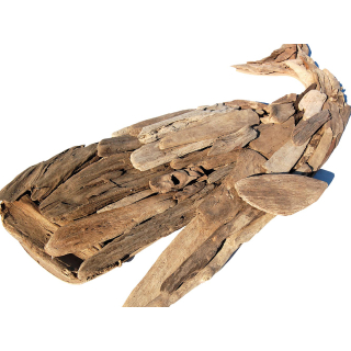 SEESTERN Treibholz Deko m.Wal (106 cm) Motiv Wanddeko Driftwood Holzdeko /2341