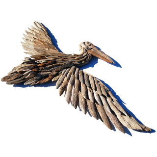 SEESTERN Treibholz Deko Pelikan (108 cm) Motiv Wanddeko Driftwood Holzdeko /2348