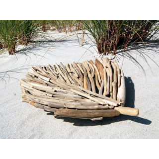 SEESTERN Treibholz Deko Blatt Schale (60 cm) Motiv Wanddeko Driftwood Holzdeko /2349