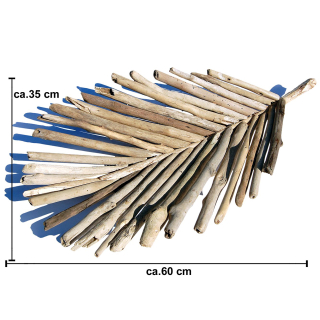 SEESTERN Treibholz Deko Blatt Schale (60 cm) Motiv Wanddeko Driftwood Holzdeko /2350