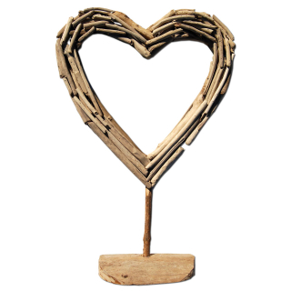 SEESTERN Treibholz Deko Herz Motiv (47 cm) Frei stehend Driftwood Holzdeko /2351