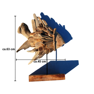 SEESTERN Treibholz Deko Fisch Motiv (63 cm) Frei stehend Driftwood Holzdeko /2352