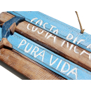 SEESTERN Holzbild Wand Holz Bild Costa Rica Pura Vida Delfin 40 x 20 cm /2360