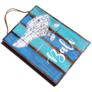SEESTERN Holzbild Wand Holz Bild  Insel Bali  Landkarte...