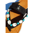 SEESTERN Damen Leder Zehentrenner Zehensandale Zehensteg Sandalen in Gr.36-44 /2322 Schwarz EUR 38