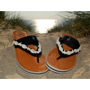 SEESTERN Damen Leder Zehentrenner Zehensandale Zehensteg Sandalen in Gr.36-44 /2323 Schwarz EUR 37