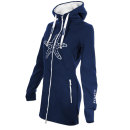 SEESTERN Damen Kapuzen Fleecejacke 2WegeZipper Fleecemantel Fleece Sweatj.XS-4XL /2126.nv_wt Blau M