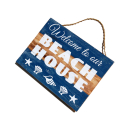 SEESTERN Holzbild Wand Holz Bild Welcome to our Beach House Homedeko 40 x 30cm /2370