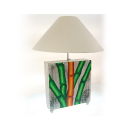 SEESTERN handbemalte Tischlampe Bambus Motiv Holz Lampe variab.60-70 cm hoch /1640