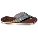 Seestern Sportswear Damen Leder Zehentrenner Zehensandale Zehensteg Sandalen in Größe 36-44 /2228 Silber EUR 43
