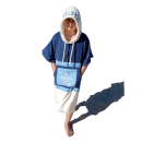 Seestern Sportswear Surf Bade Poncho 100% Baumwolle Umkleide Frottee Strand Bademantel Umziehilfe UNISEX  für 160-190 cm Körpergröße