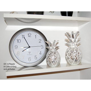 SEESTERN Holz Deko Ananas handgeschnitzt silber lackiert 20,25,30cm oder 3er Set /1607