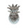 SEESTERN Holz Deko Ananas handgeschnitzt silber lackiert 20,25,30cm oder 3er Set /1607