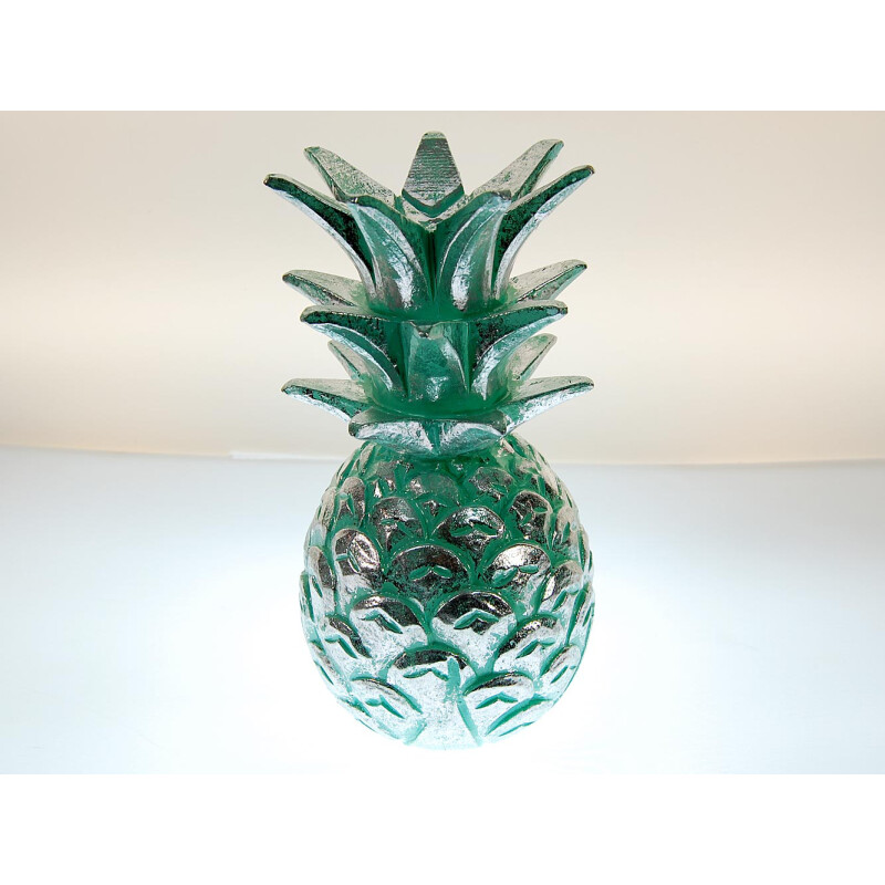 SEESTERN Holz Deko Ananas handgeschnitzt tuerkis lackiert 20,25,30cm