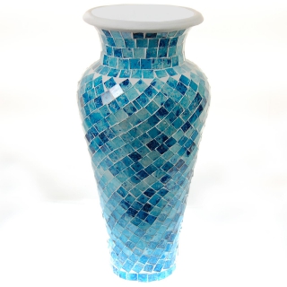 SEESTERN Mosaik Boden Vase Tonvase mit Glas Mosaik verziert 60cm hoch /1625