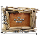 SEESTERN Treibholz Bilderrahmen für 13x18 cm Fotos Wanddeko Driftwood Holzdeko /1437