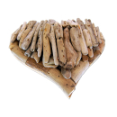 SEESTERN Treibholz Deko mit Herz ( 20 cm ) Motiv Wanddeko Driftwood Holzdeko /1432