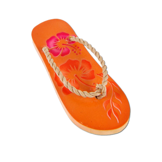 Deko Holz Sandalen Zehentrenner Kühlschrank Magnet 8 cm Airbrush Hibiskusblumen Sandalen 1481